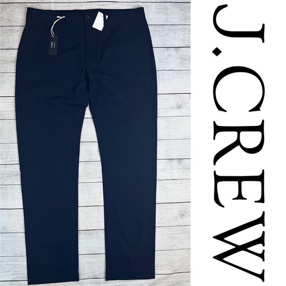 J. Crew NWT Men's Slim-Fit Tech Pants with Stretch Navy Blue Size 32 x 32 - Picture 4 of 14